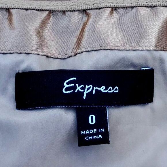 Prom Dress XS Express Gold Sequin Satin Strapless Mod 60s Cocktail - Picture 4 of 12